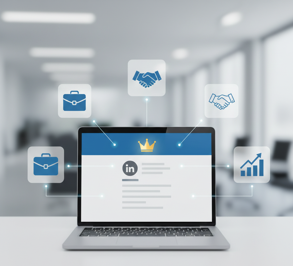 A high-quality illustration representing the role of LinkedIn as a primary tool for effective B2B Social Media Marketing growth.